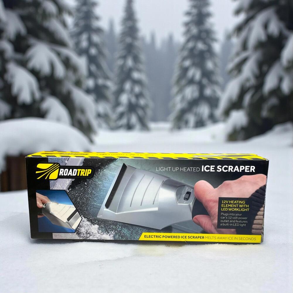 Roadtrip Light-Up Heated Ice Scraper 12V Electric Car Defroster w/ LED Light NIB